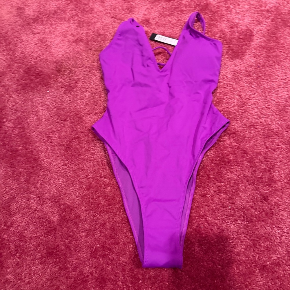 Orchid Plungey High Cut One Piece Swimsuit - Picture 2 of 6